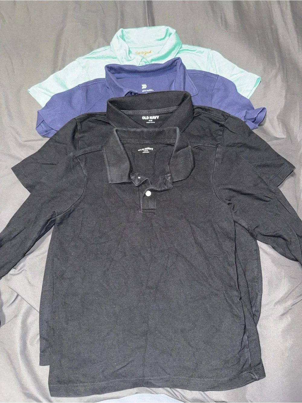 Old Navy Black Boys Polo Shirt with Collars - Long Sleeve